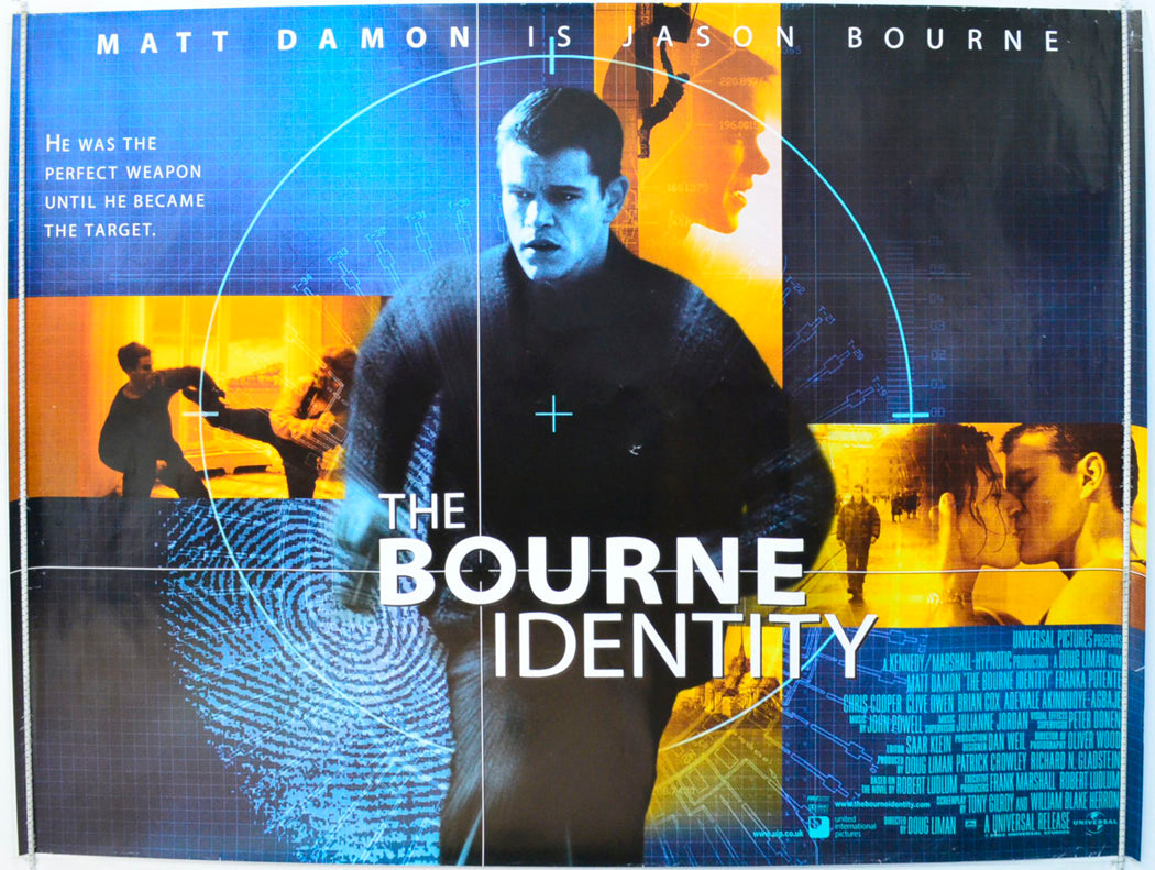 The Bourne Identity Original British Quad Poster - Film Poster - Movie Poster