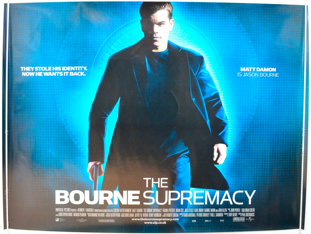 The Bourne Supremacy Original British Quad Poster - Film Poster - Movie Poster