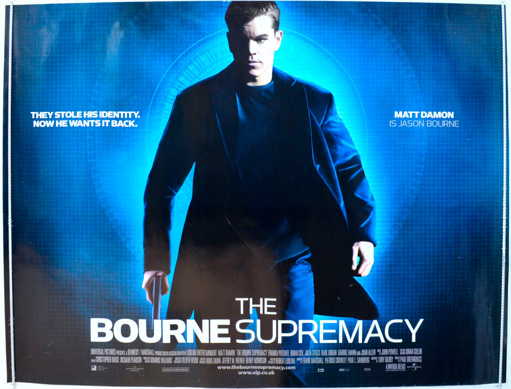The Bourne Supremacy Original British Quad Poster - Film Poster - Movie Poster