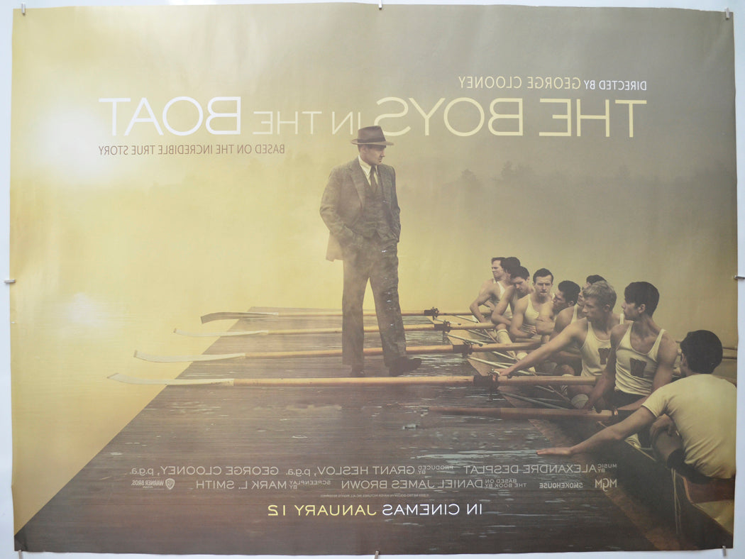 THE BOYS IN THE BOAT (Back) Cinema Quad Movie Poster