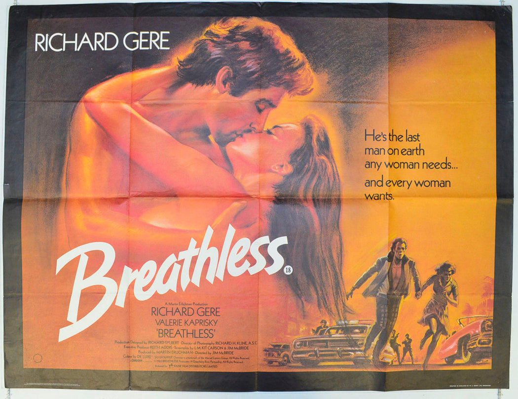 Breathless Original British Quad Poster - Film Poster - Movie Poster