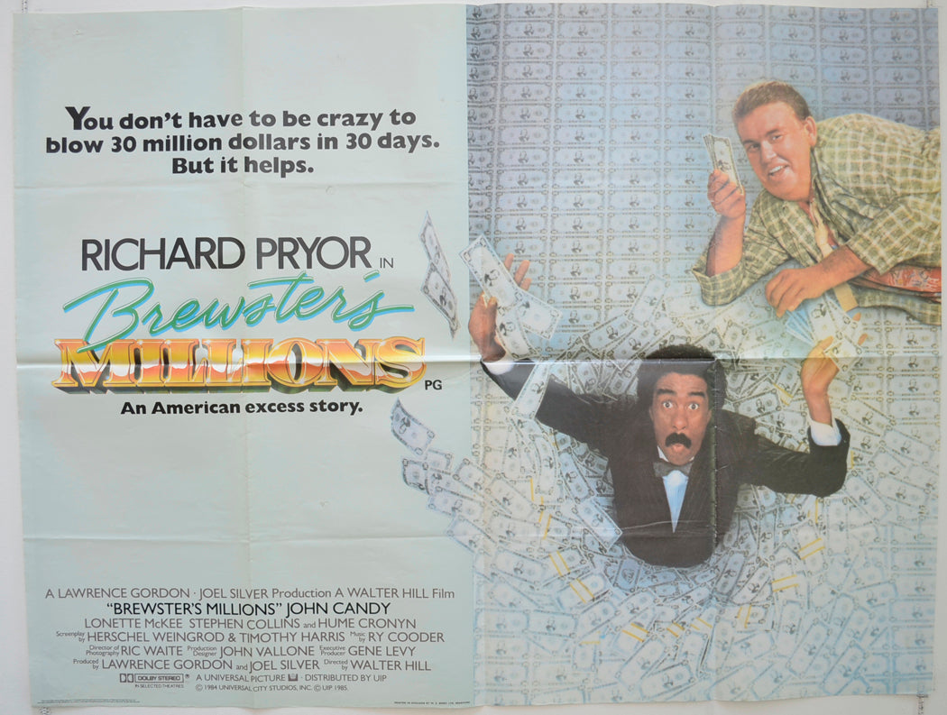 Brewster's Millions Original British Quad Poster - Film Poster - Movie Poster