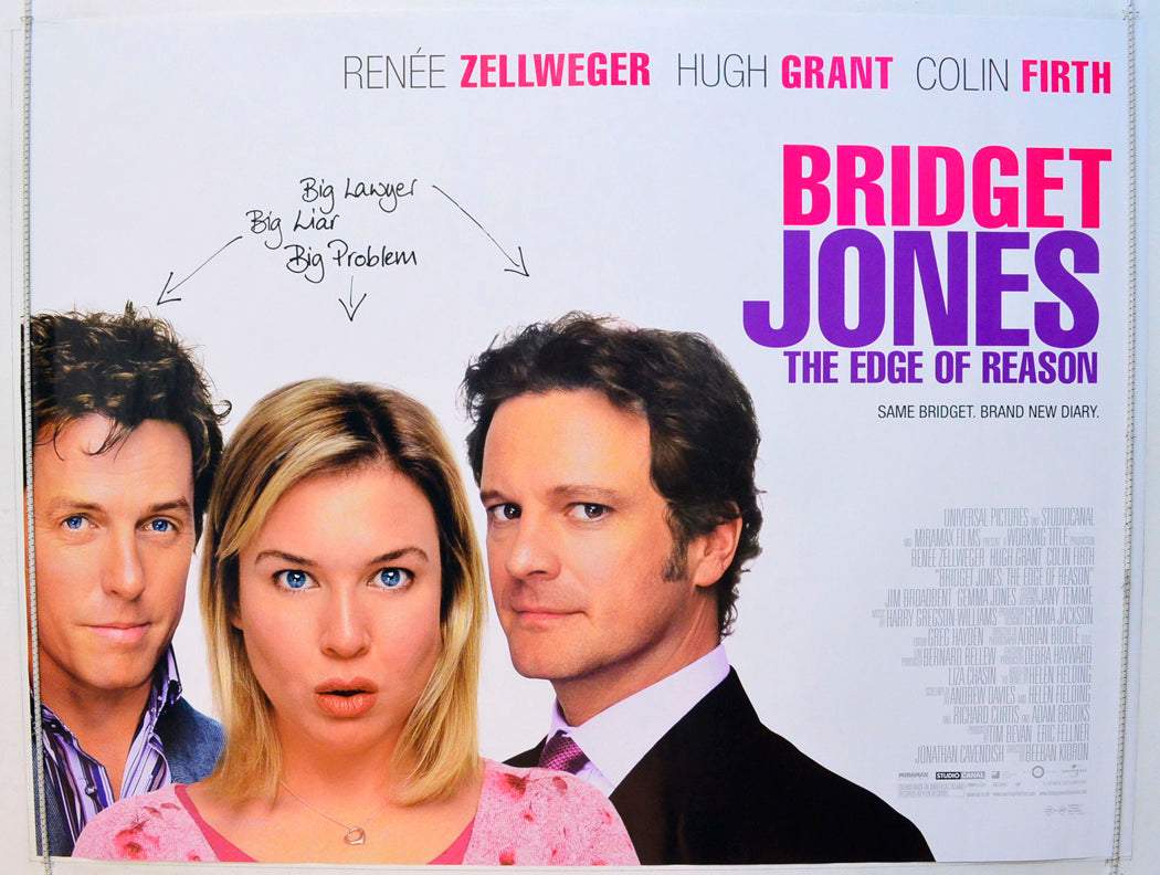 Bridget Jones : The Edge Of Reason Original British Quad Poster - Film Poster - Movie Poster