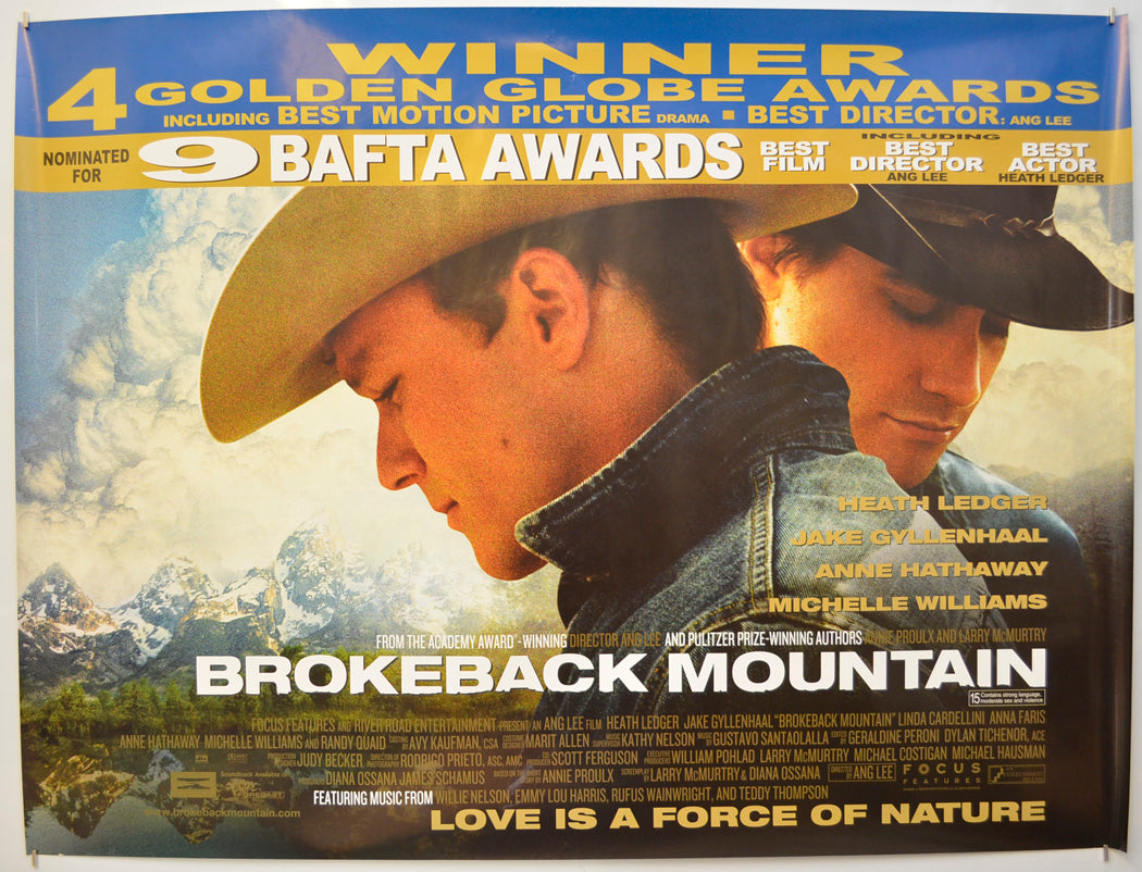 Brokeback Mountain (Awards Version) Original Quad Poster - Film Poster - Movie Poster