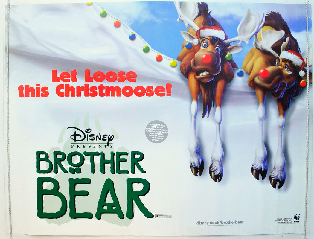 Brother Bear (Christmas Teaser / Advance Version) Original British Quad Poster - Film Poster - Movie Poster