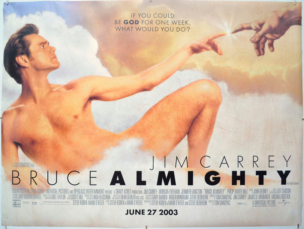 Bruce Almighty Original Quad Poster - Film Poster - Movie Poster