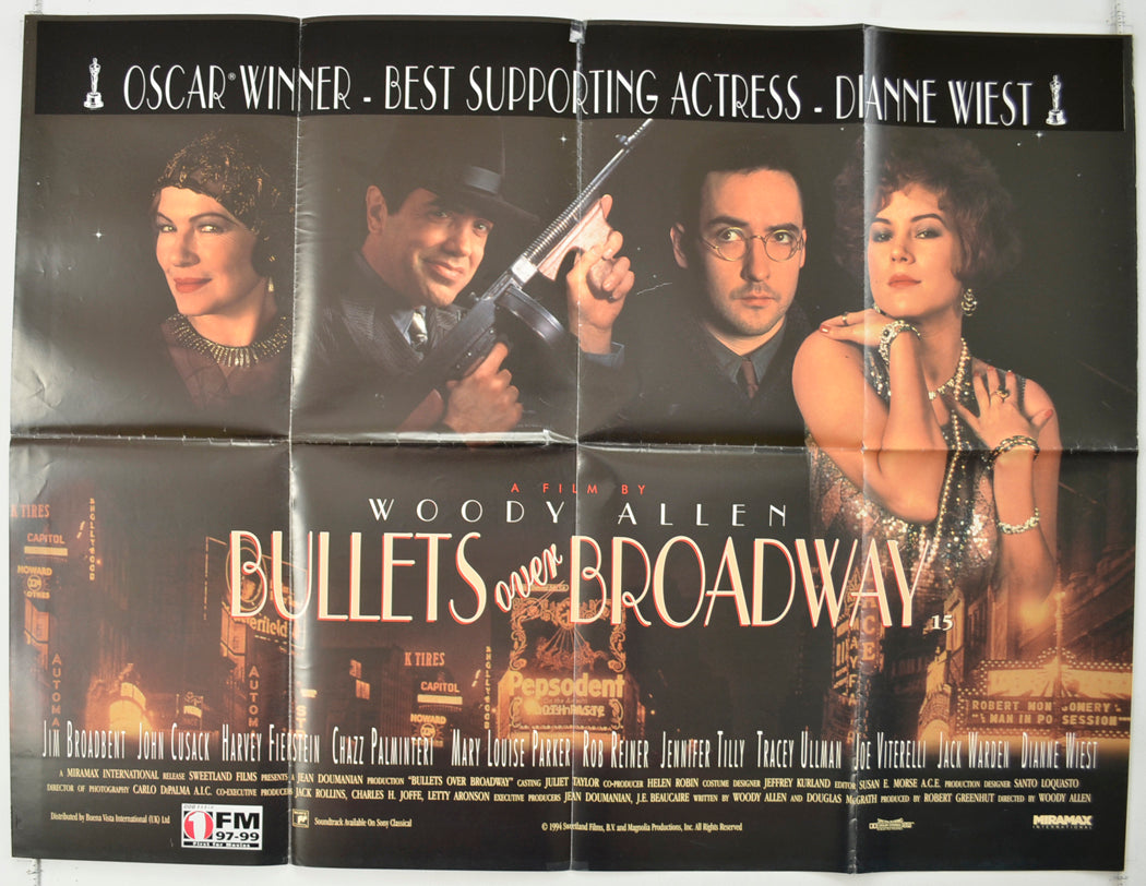 Bullets Over Broadway Original Quad Poster - Film Poster - Movie Poster