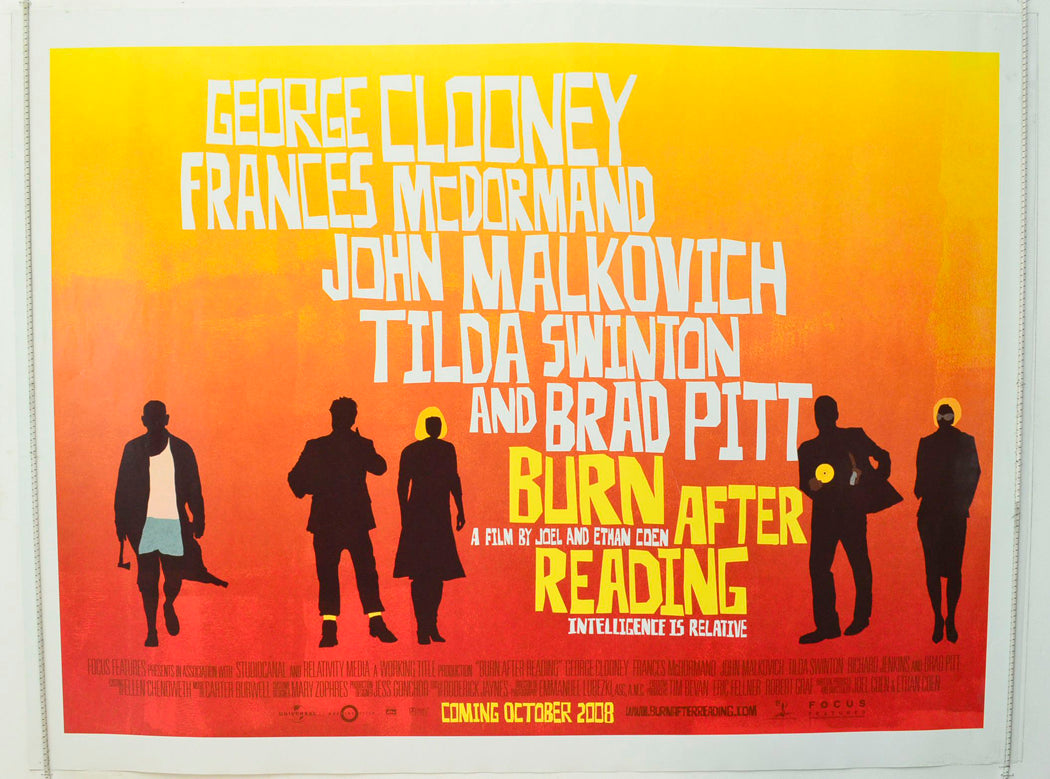 Burn After Reading Original British Quad Poster - Film Poster - Movie Poster