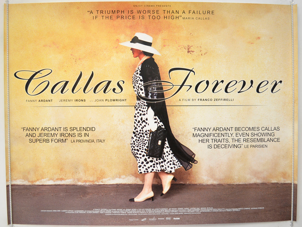 Callas Forever Original Quad Poster - Film Poster - Movie Poster