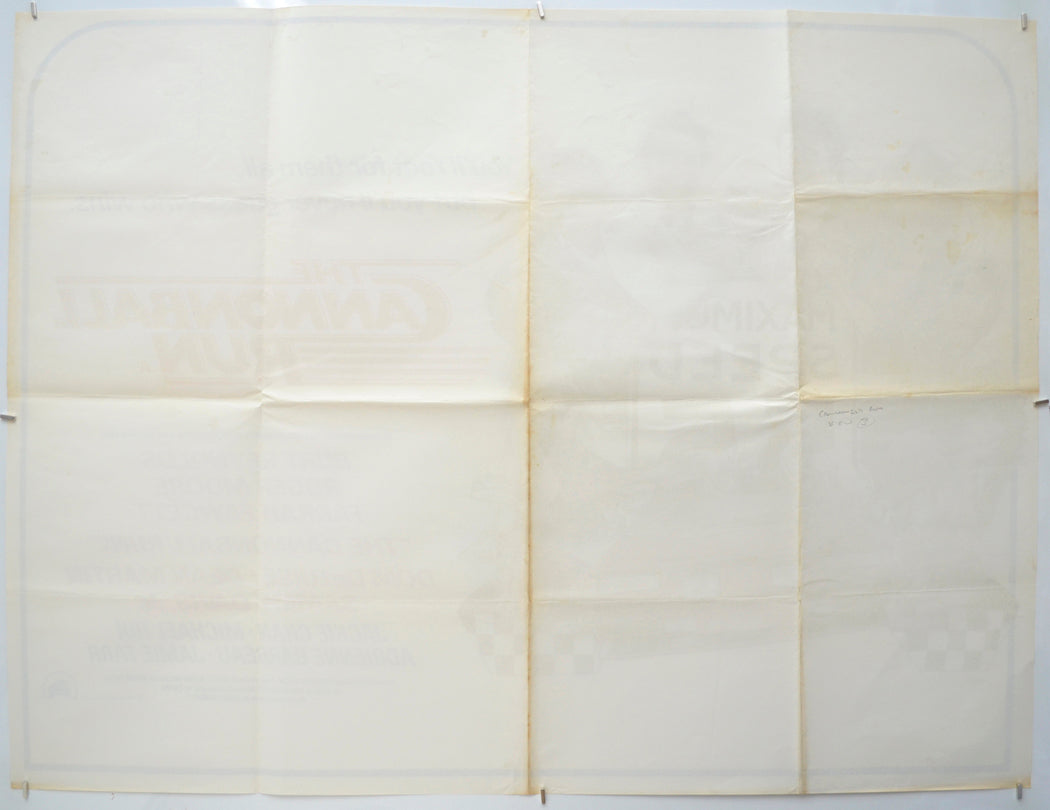 THE CANNONBALL RUN (Back) Cinema Quad Movie Poster