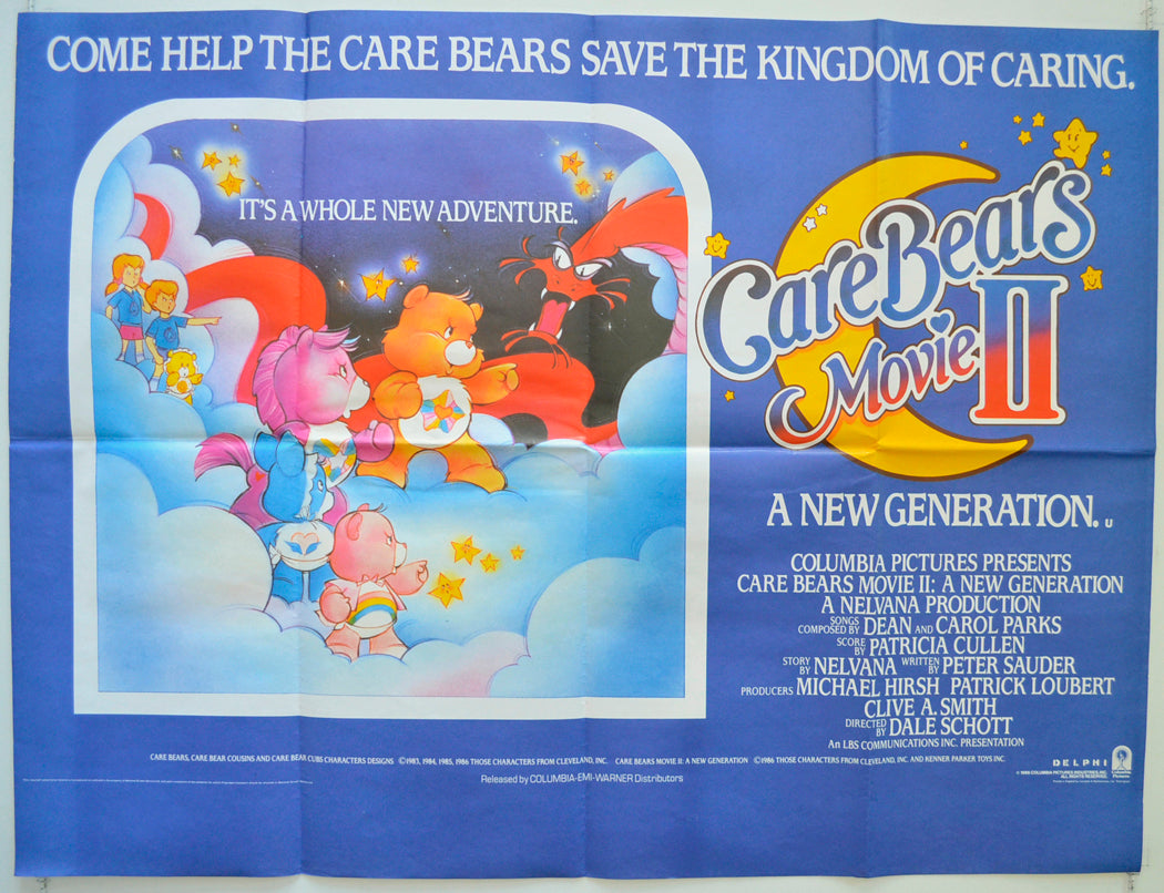 The Care Bears Movie 2 : A New Generation Original British Quad Poster - Film Poster - Movie Poster