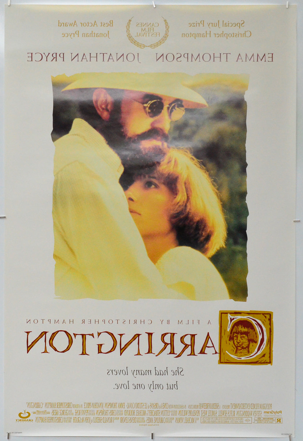 Carrington (Back) Cinema One Sheet Movie Poster