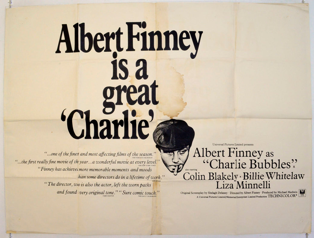 Charlie Bubbles Original British Quad Poster - Film Poster - Movie Poster