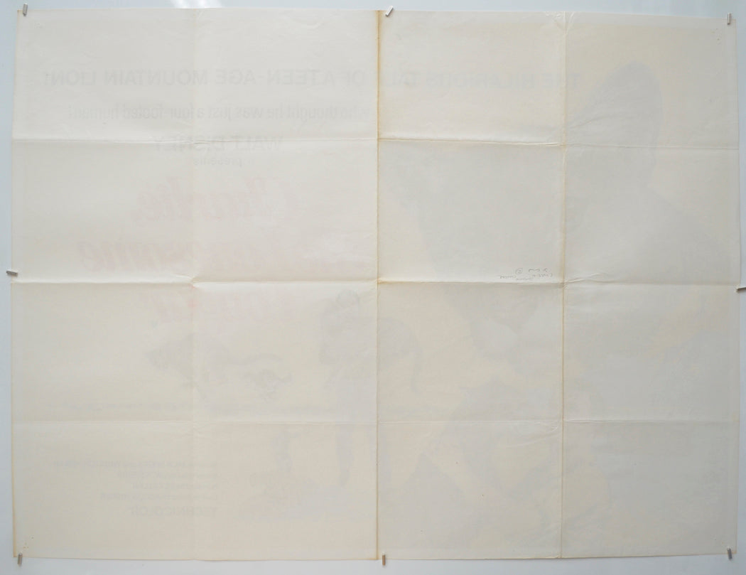 CHARLIE THE LONESOME COUGAR (Back) Cinema Quad Movie Poster