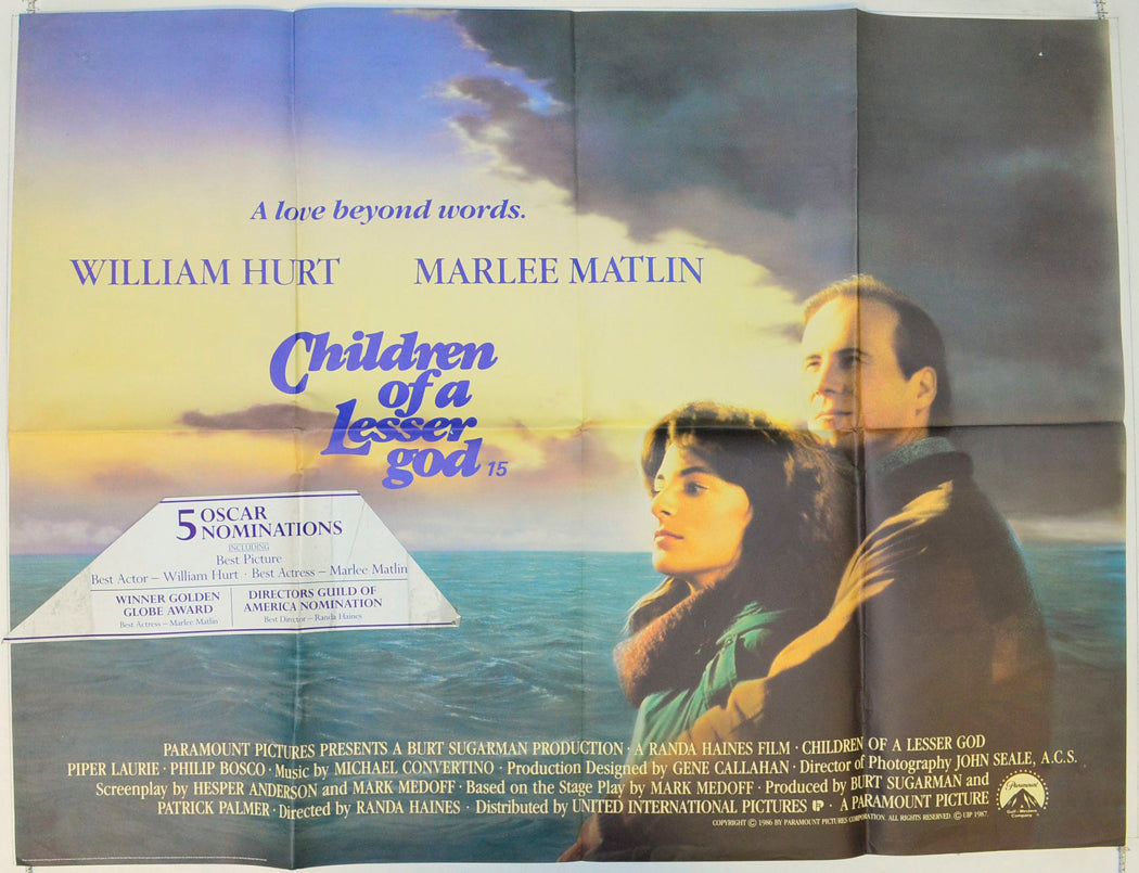 Children Of A Lesser God Original British Quad Poster - Film Poster - Movie Poster