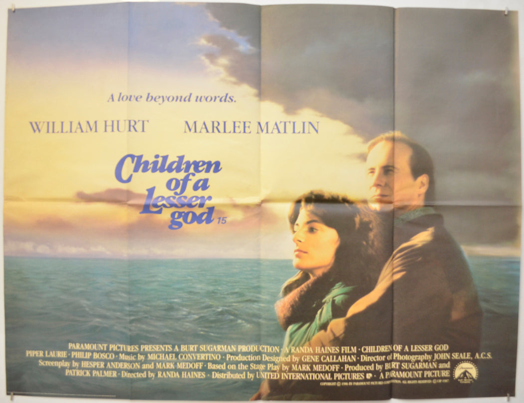 Children Of A Lesser God Original Quad Poster - Film Poster - Movie Poster