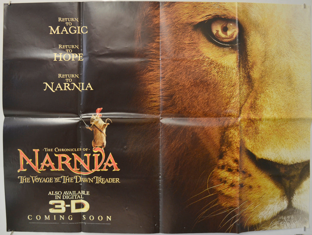 The Chronicles Of Narnia - The Voyage Of The Dawn Treader Original Quad Poster - Film Poster - Movie Poster