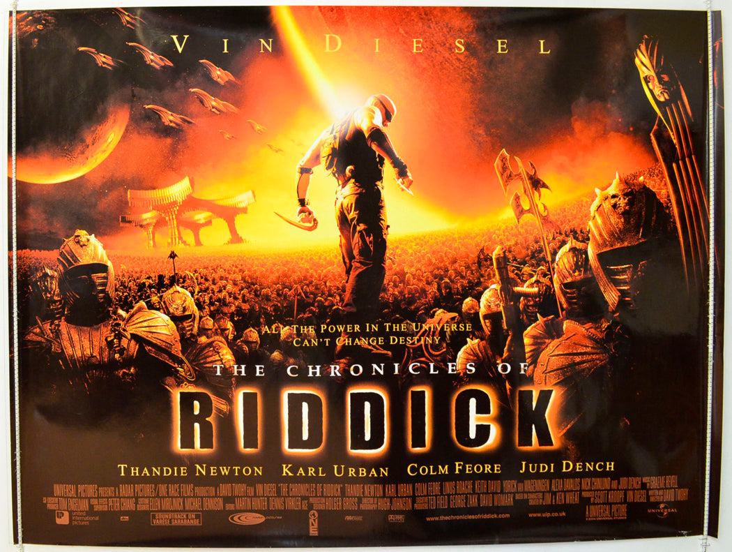 The Chronicles Of Riddick Original British Quad Poster - Film Poster - Movie Poster