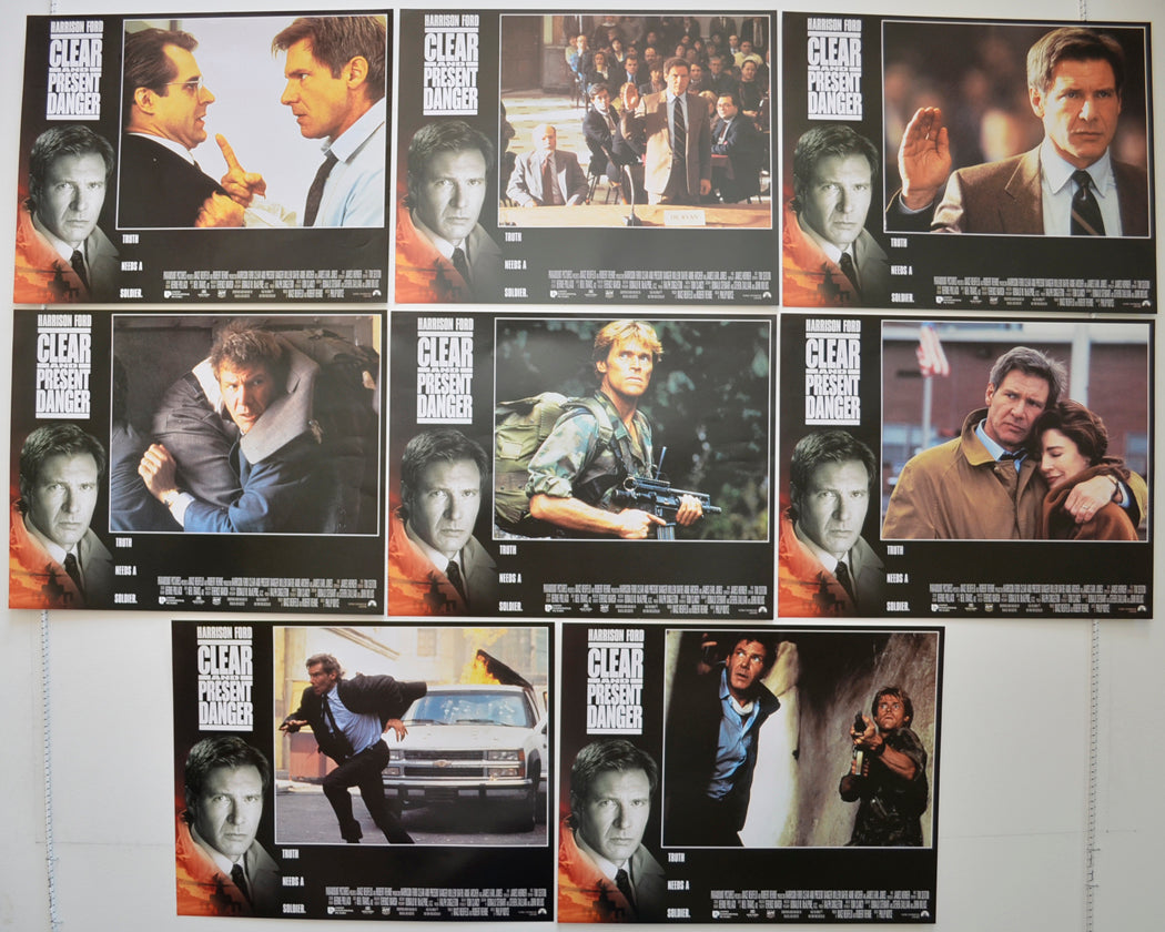 Clear And Present Danger Set of 8 Original Cinema Lobby Cards