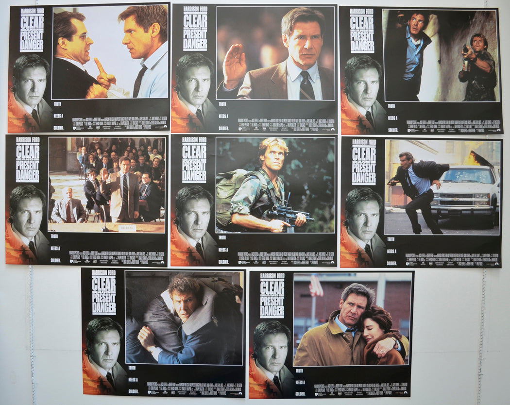 Clear And Present Danger Set of 8 Original Cinema Lobby Cards