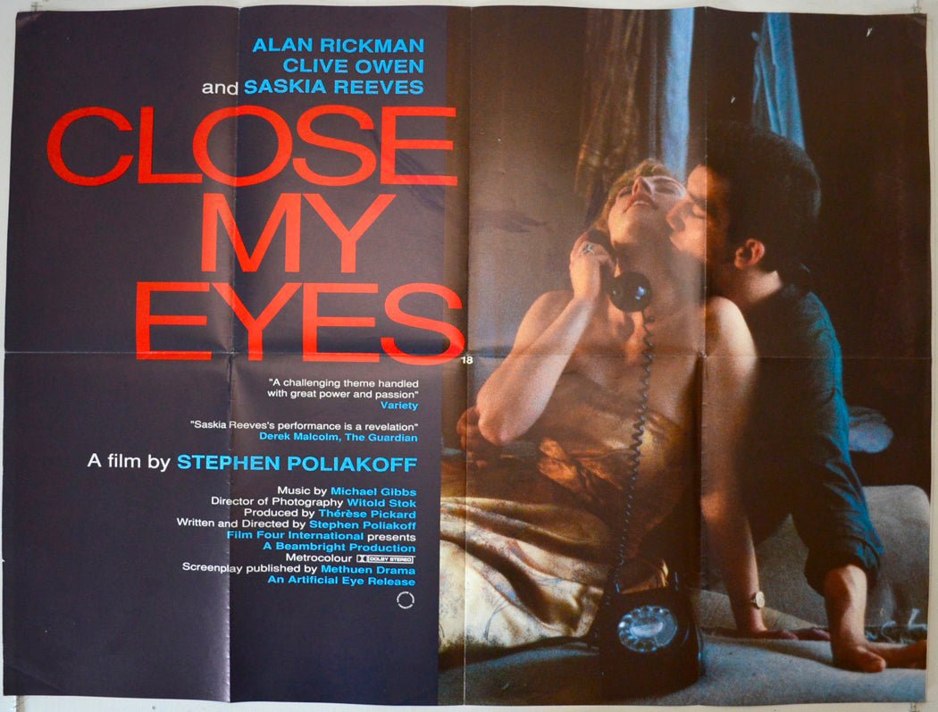 Close My Eyes Original British Quad Poster - Film Poster - Movie Poster