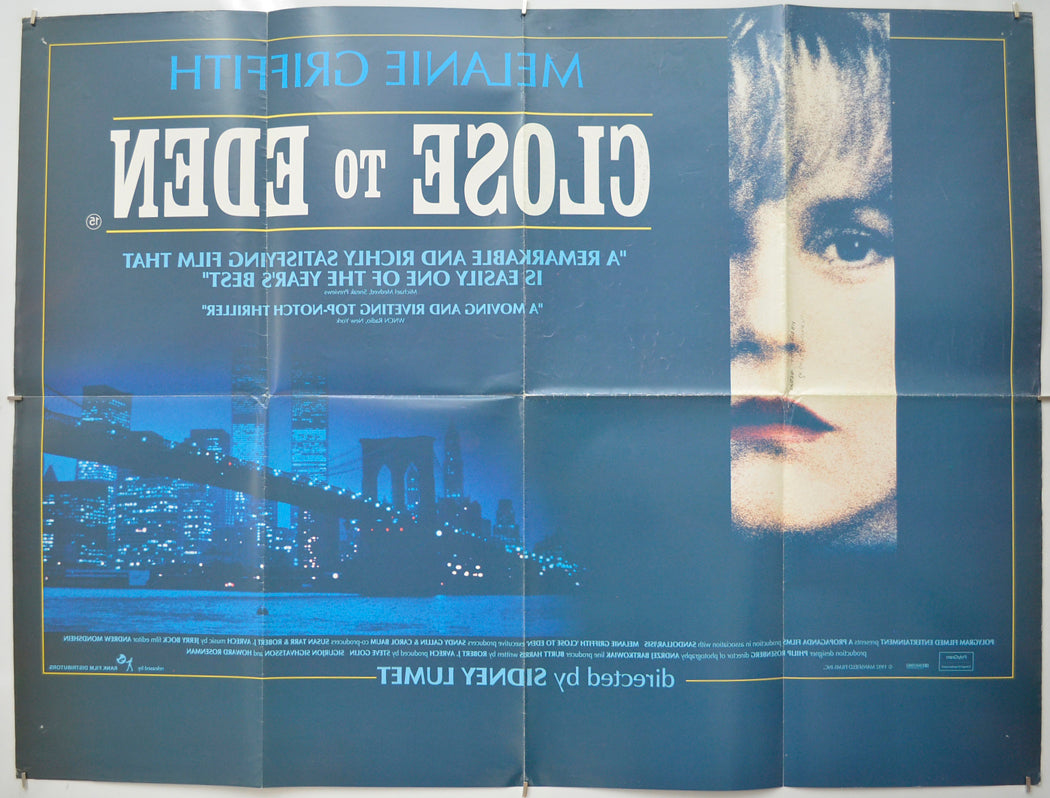 CLOSE TO EDEN (Back) Cinema Quad Movie Poster