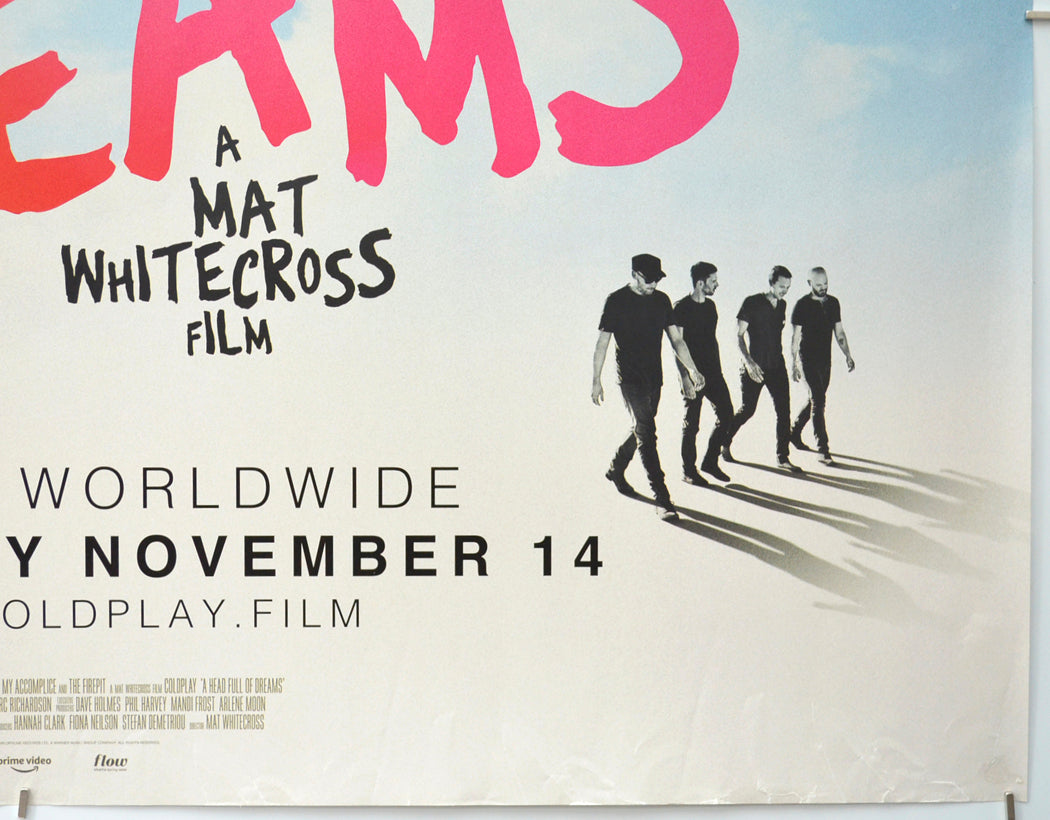 COLDPLAY: A HEAD FULL OF DREAMS (Bottom Right) Cinema Quad Movie Poster