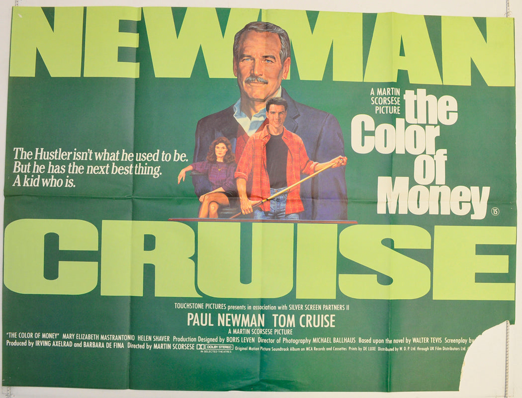 The Color Of Money Original Quad Poster - Film Poster - Movie Poster