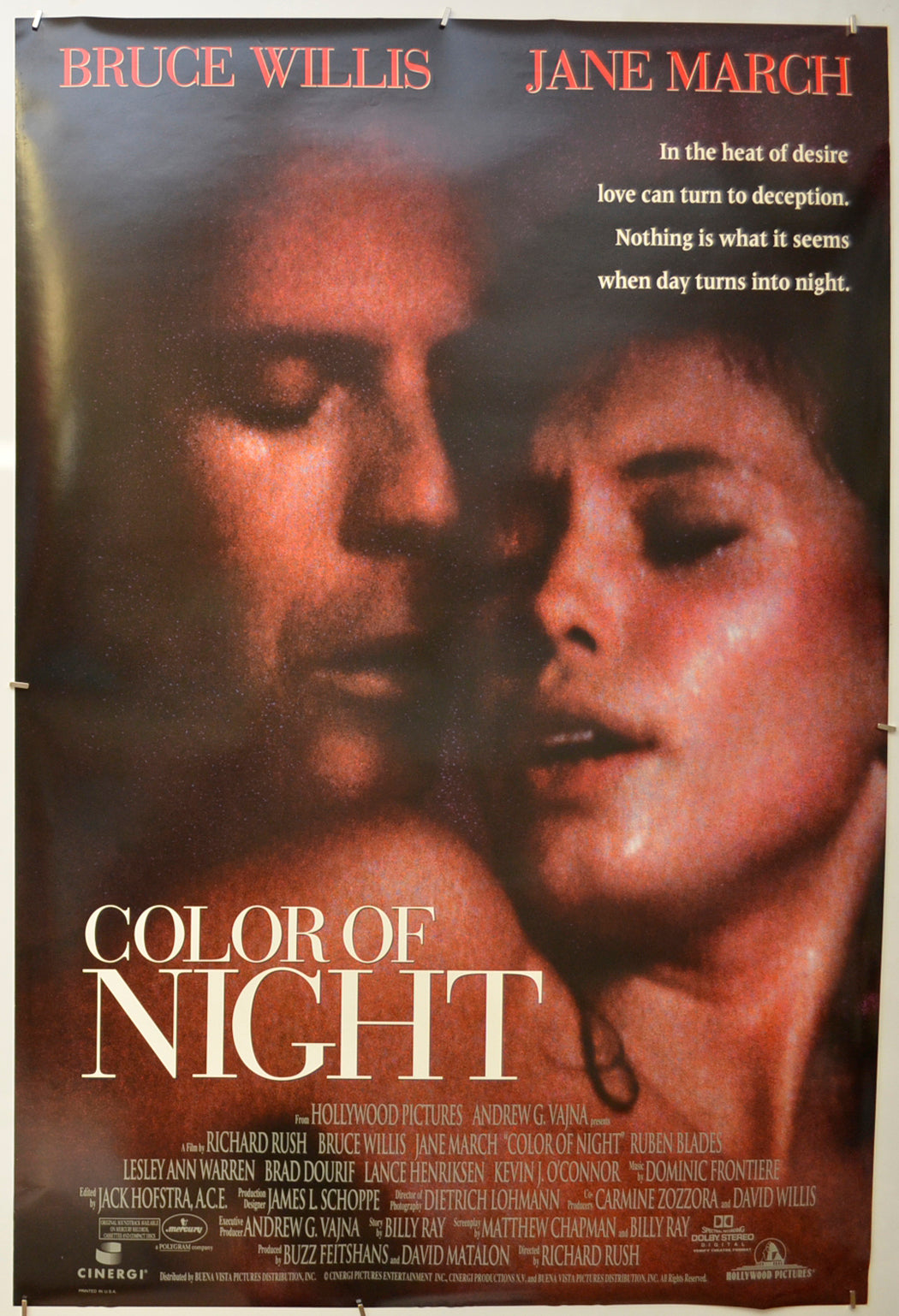 Color Of Night Original One Sheet Poster - Film Poster - Movie Poster