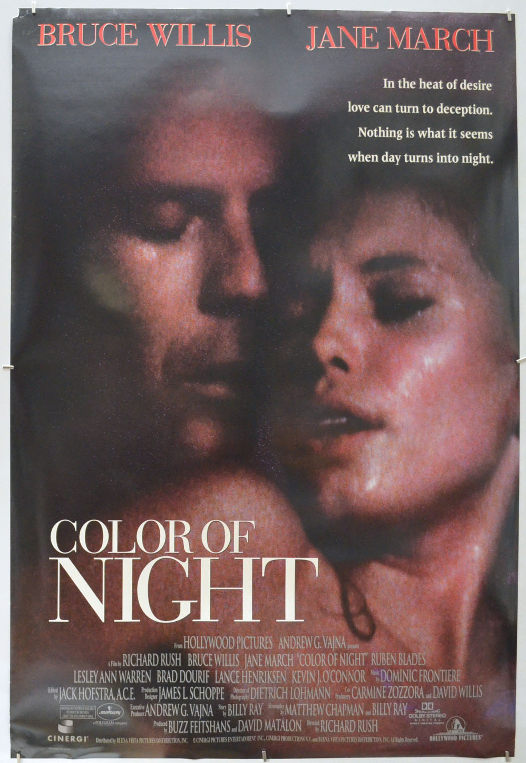 Color Of Night Original One Sheet Poster - Film Poster - Movie Poster