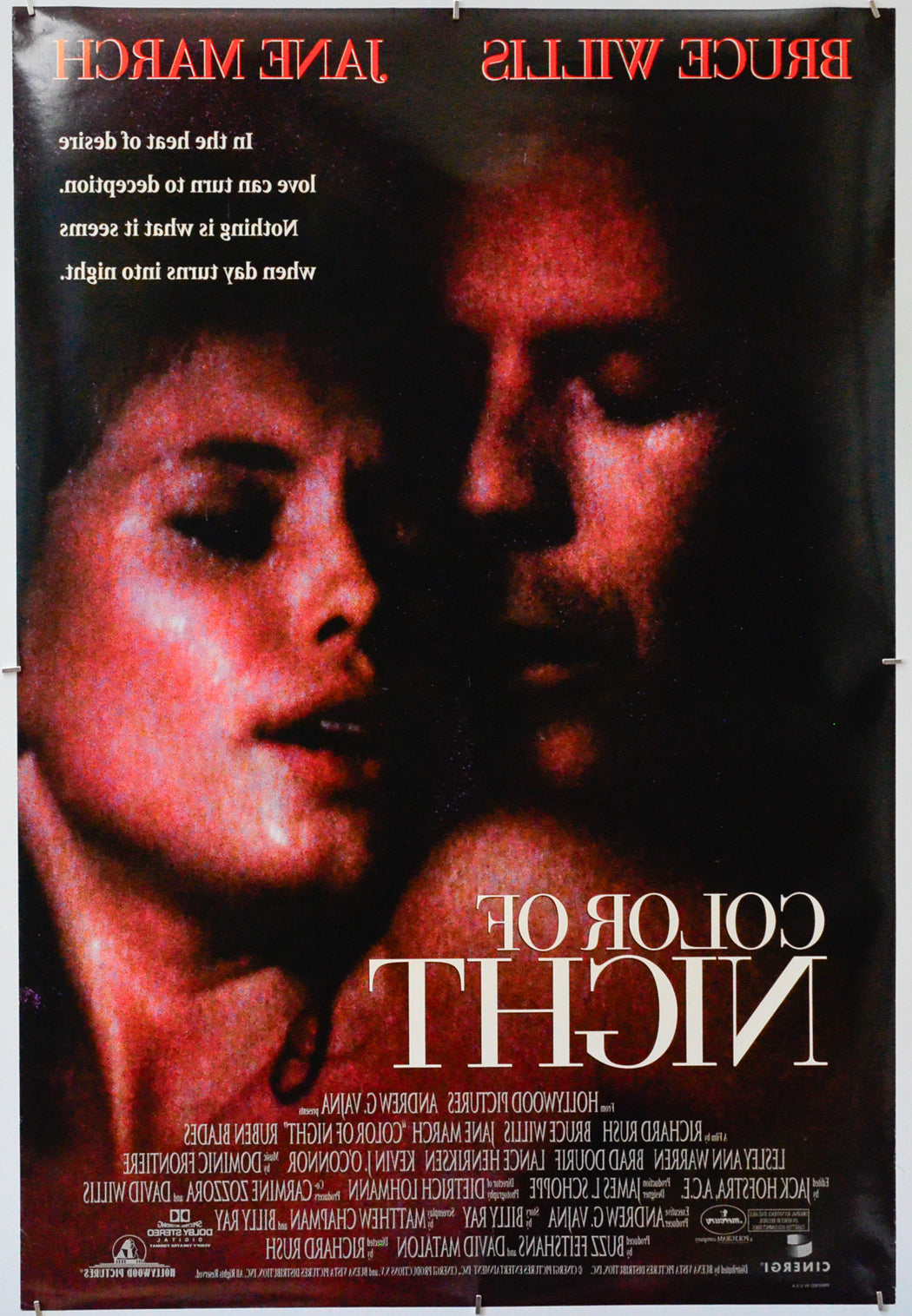 Color Of Night (Back) Cinema One Sheet Movie Poster