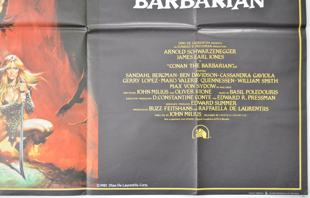 CONAN THE BARBARIAN (Bottom Right) Cinema Quad Movie Poster