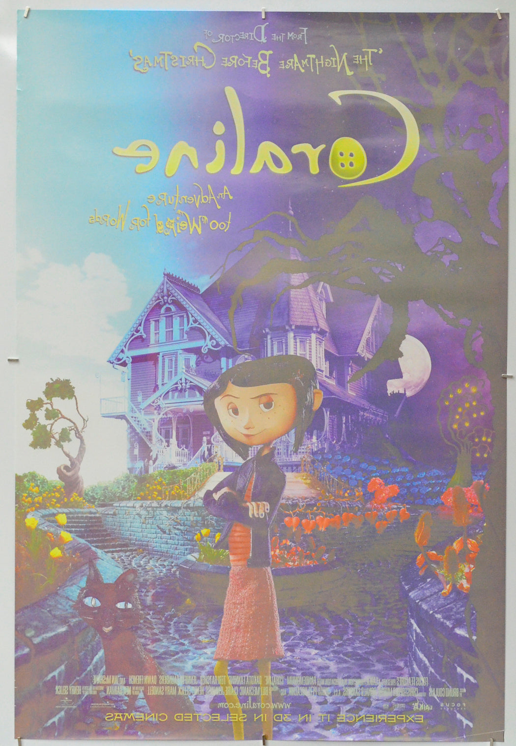 Coraline (Back) Cinema One Sheet Movie Poster