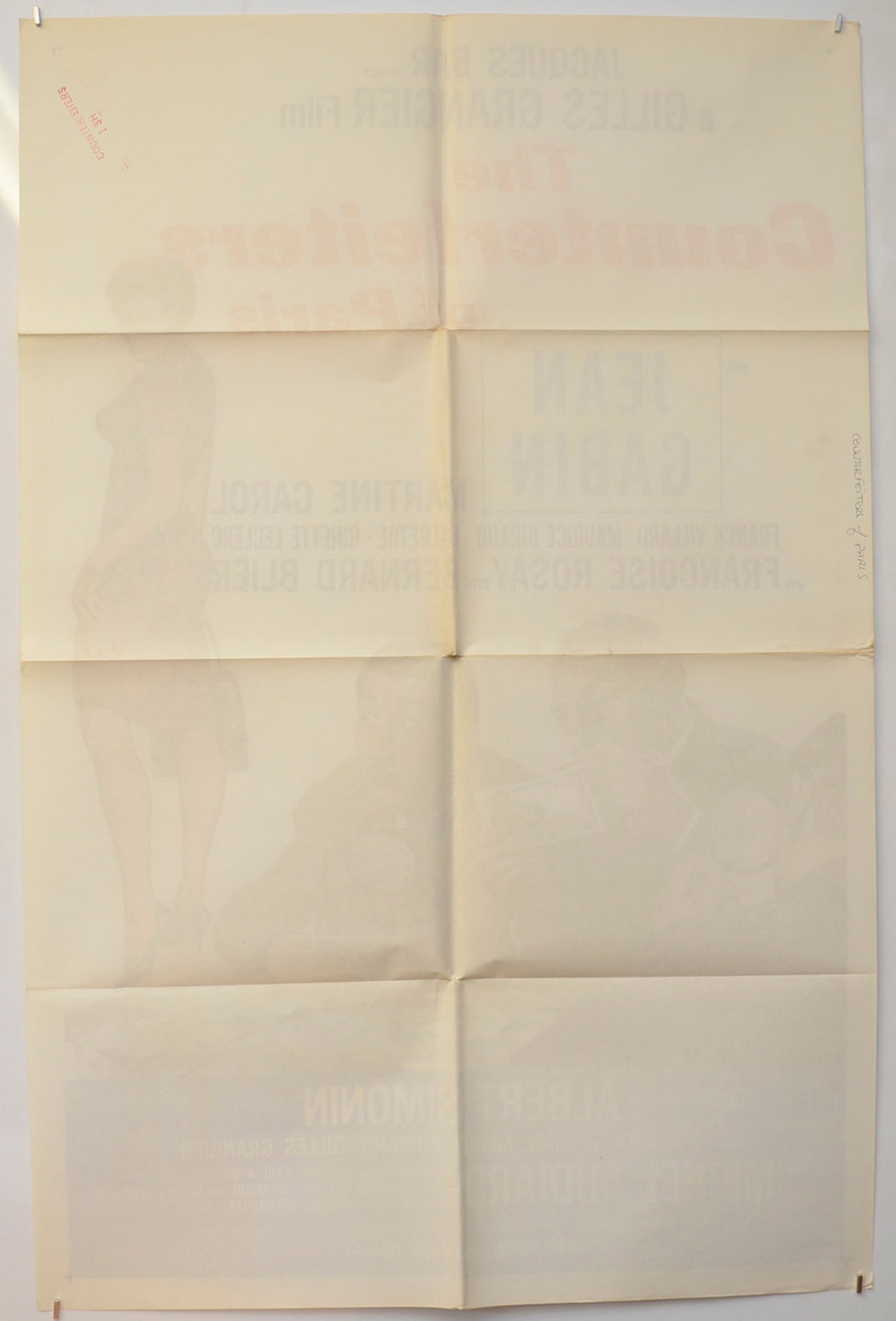 COUNTERFEITERS OF PARIS (Back) Cinema One Sheet Movie Poster