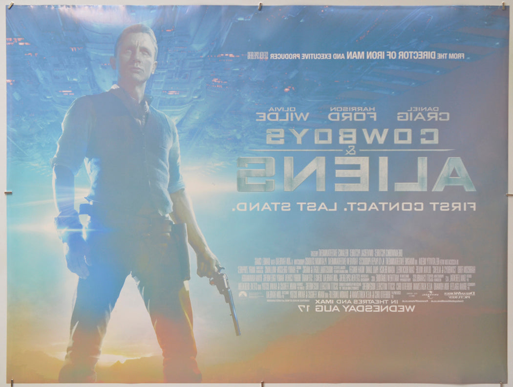 Cowboys And Aliens (Back) Cinema Quad Movie Poster