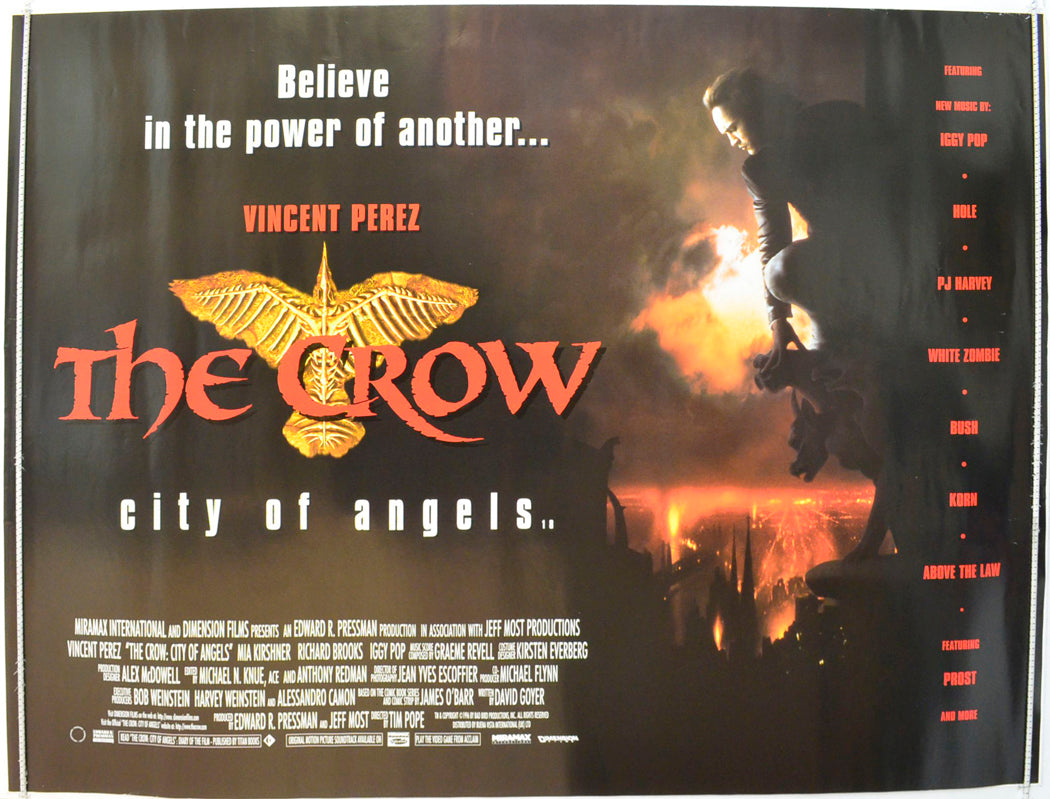 The Crow : City Of Angels Original British Quad Poster - Film Poster - Movie Poster