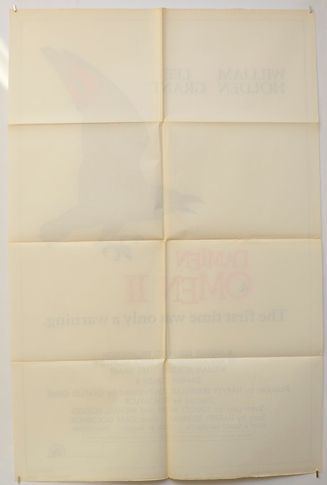 DAMIEN - OMEN II (Back) Cinema One Sheet Movie Poster