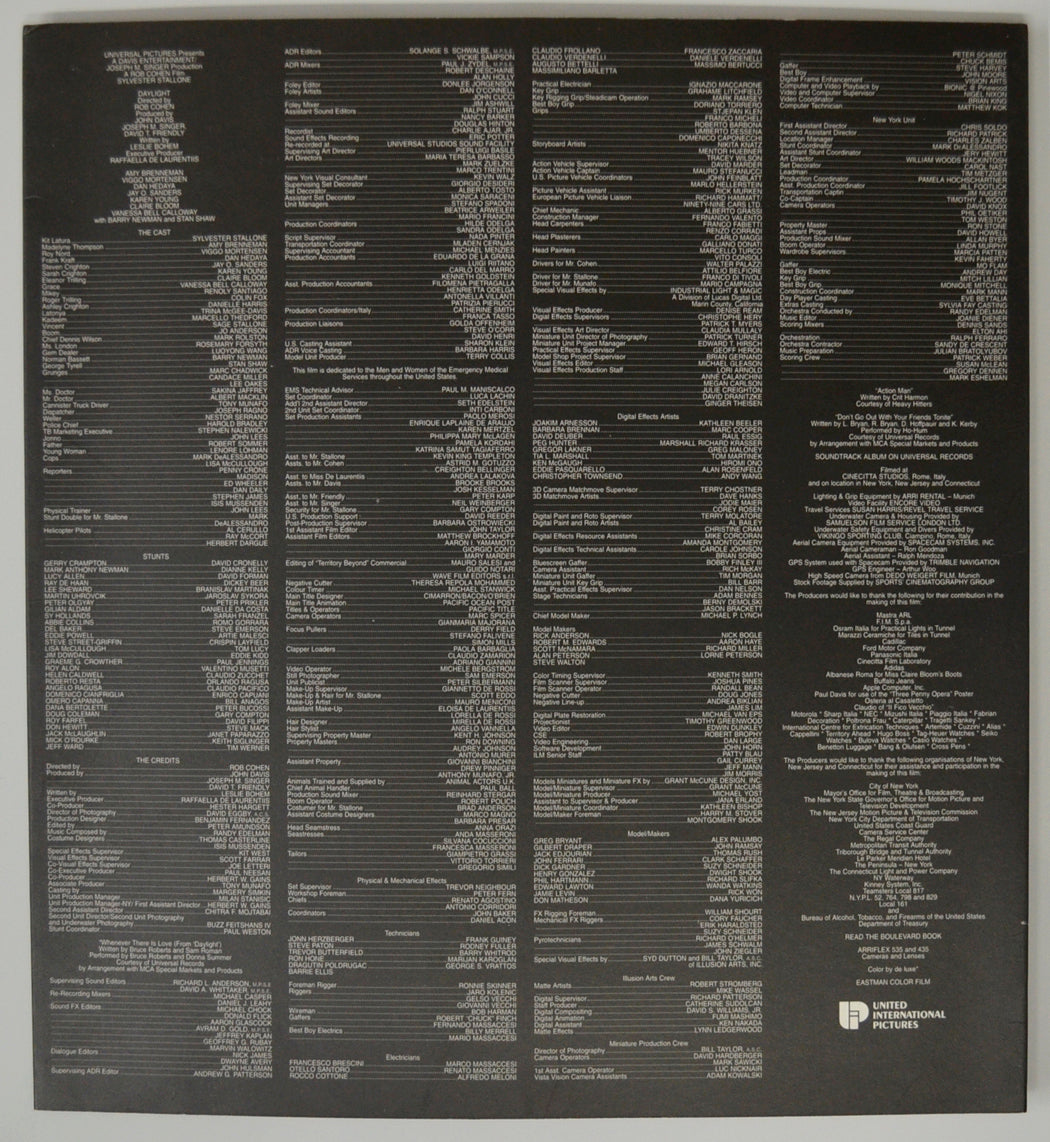 DAYLIGHT Cinema Exhibitors Press Synopsis Credits Booklet - BACK