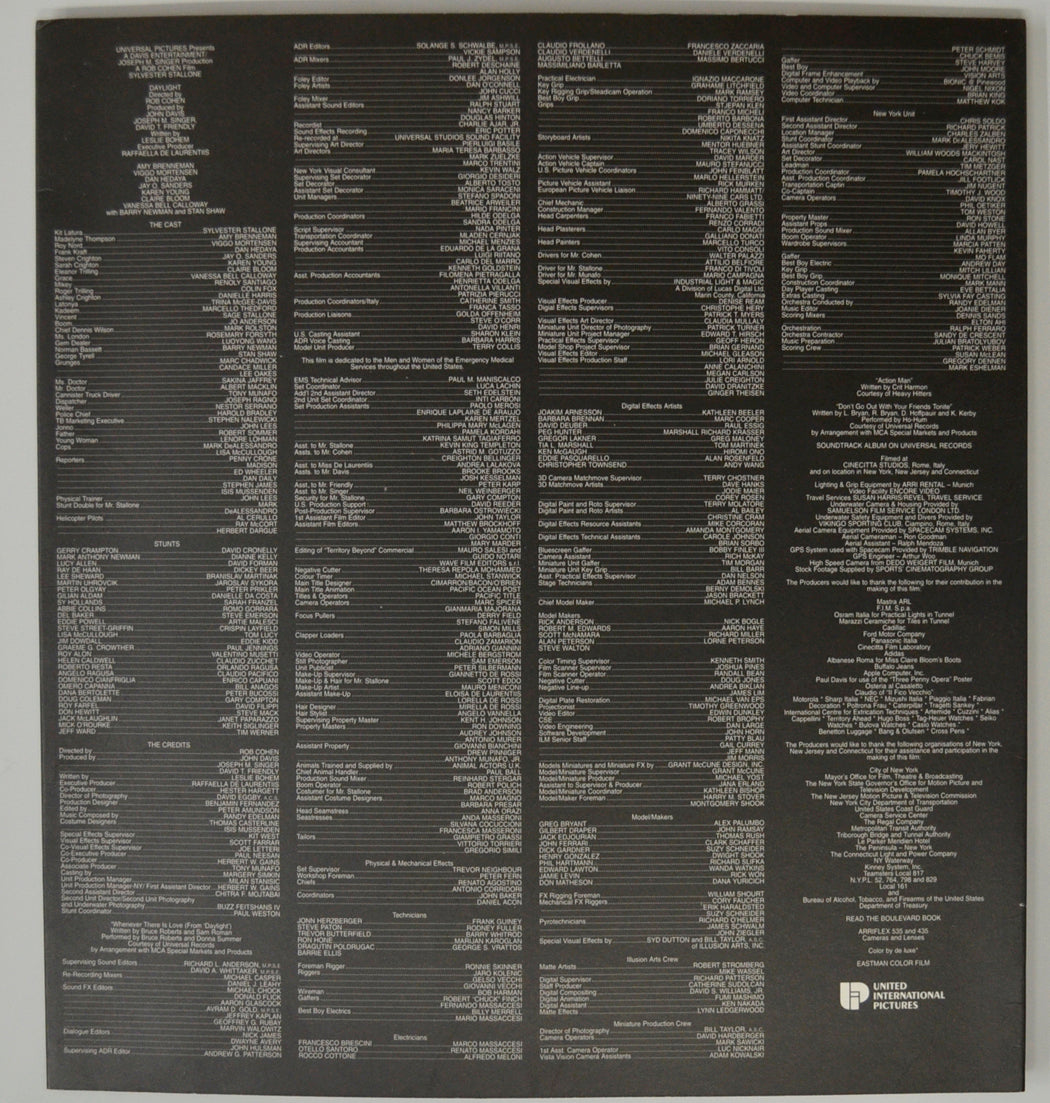 DAYLIGHT Cinema Exhibitors Press Synopsis Credits Booklet - BACK