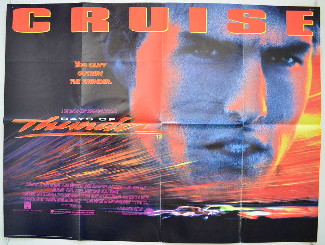Days Of Thunder Original Quad Poster - Film Poster - Movie Poster