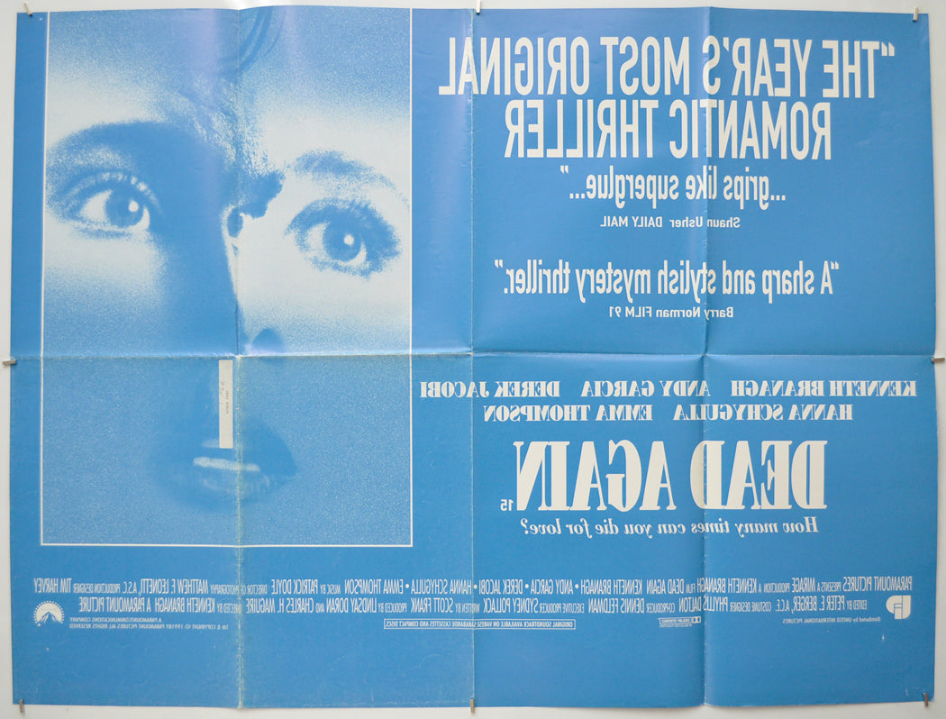 DEAD AGAIN (Back) Cinema Quad Movie Poster