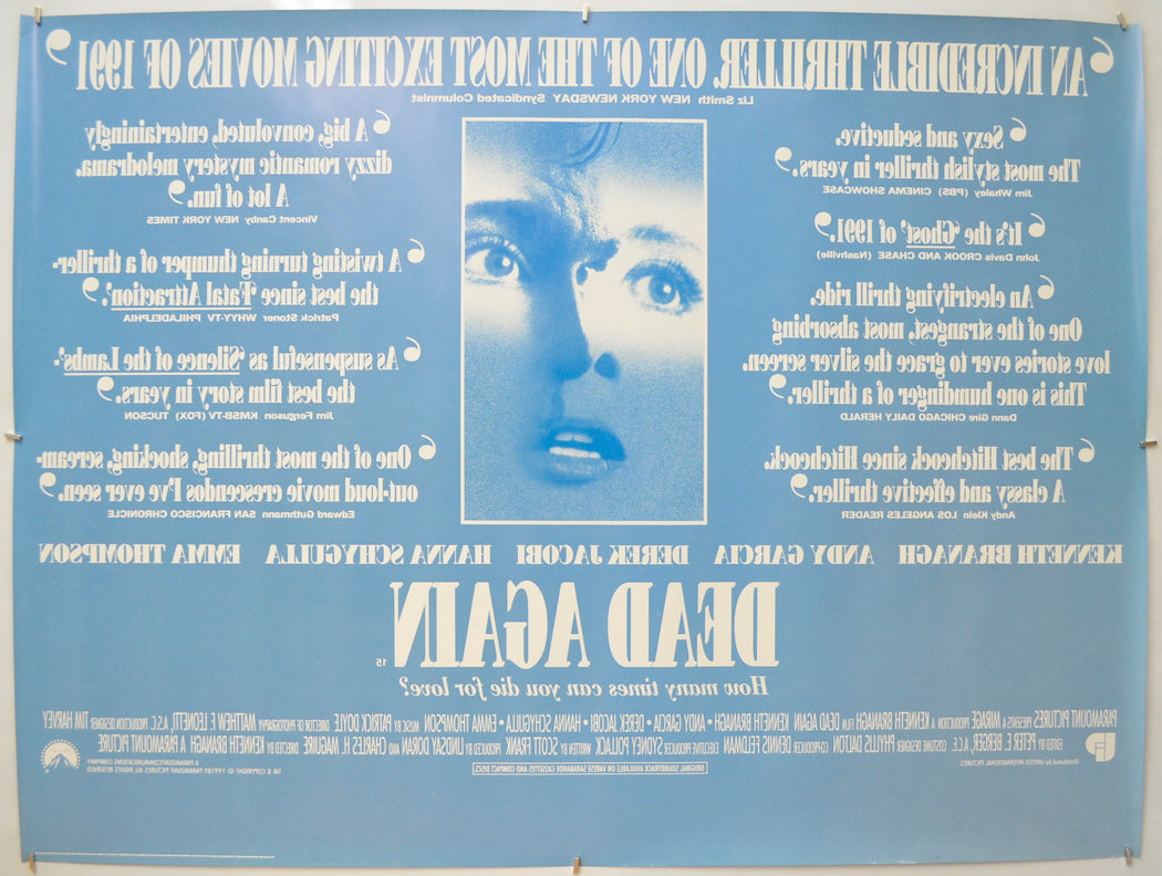 DEAD AGAIN (Back) Cinema Quad Movie Poster