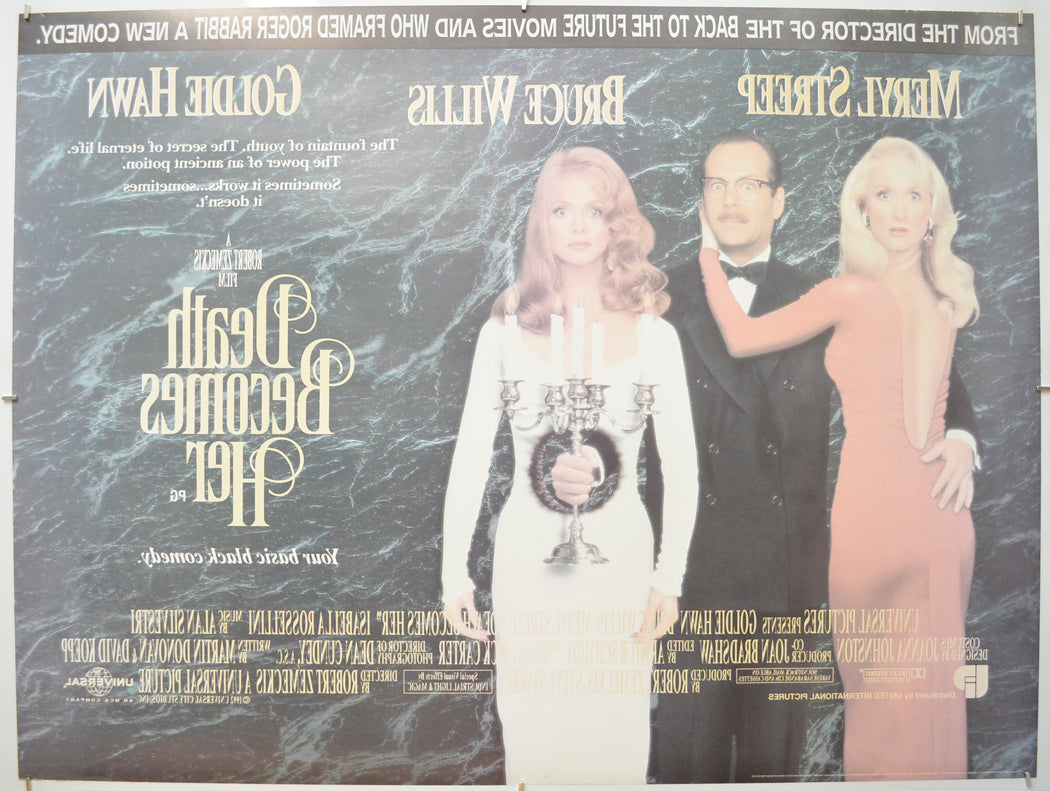 DEATH BECOMES HER (Back) Cinema Quad Movie Poster