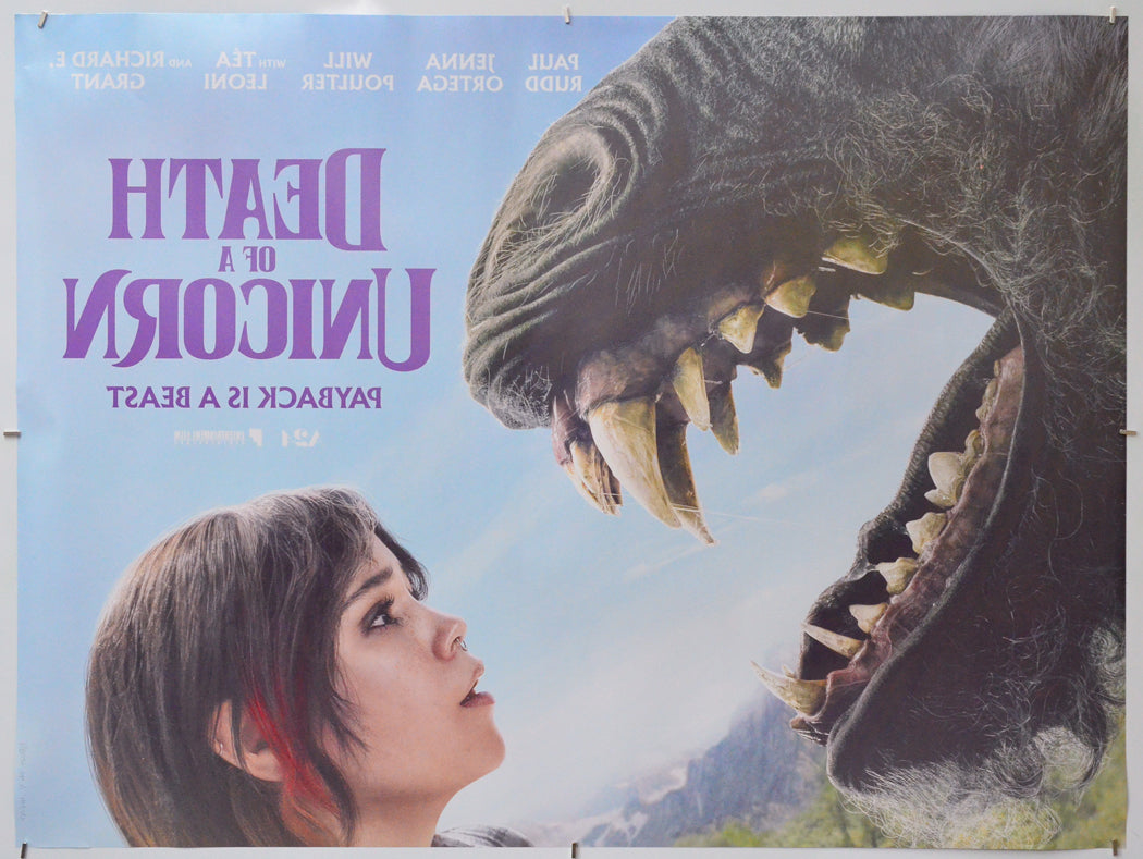 Death of a Unicorn (Back) Cinema Quad Movie Poster