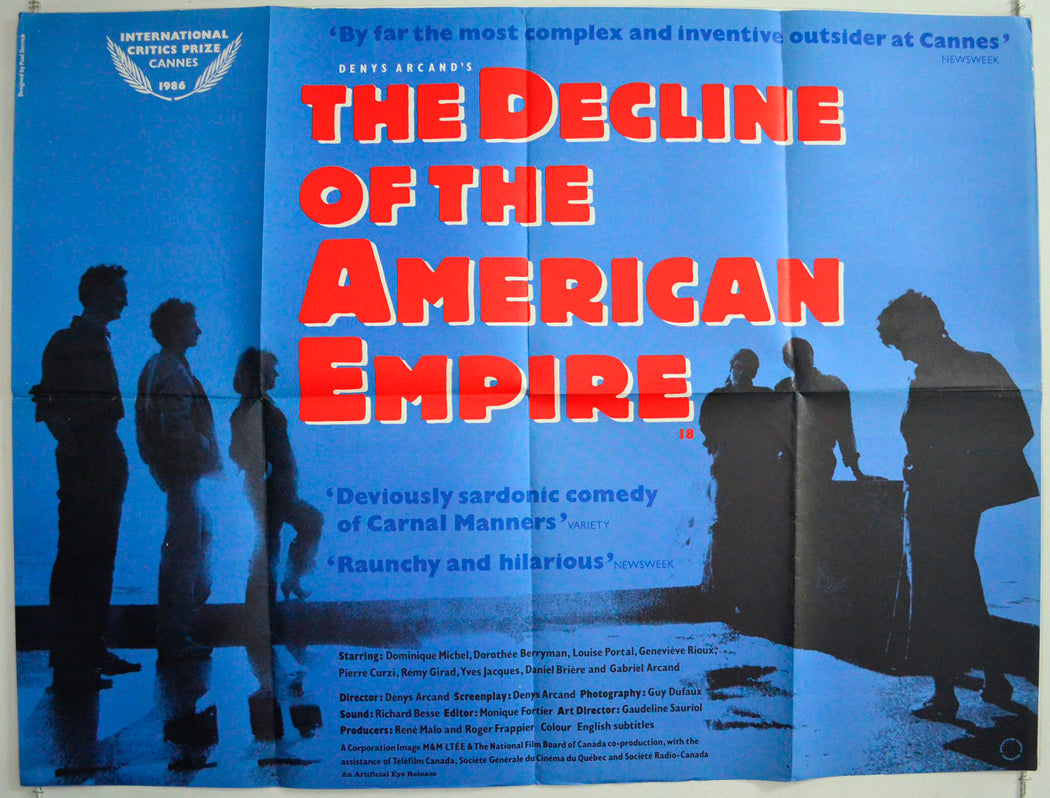 The Decline Of The American Empire (a.k.a. Le déclin de l'empire américain) Original British Quad Poster - Film Poster - Movie Poster