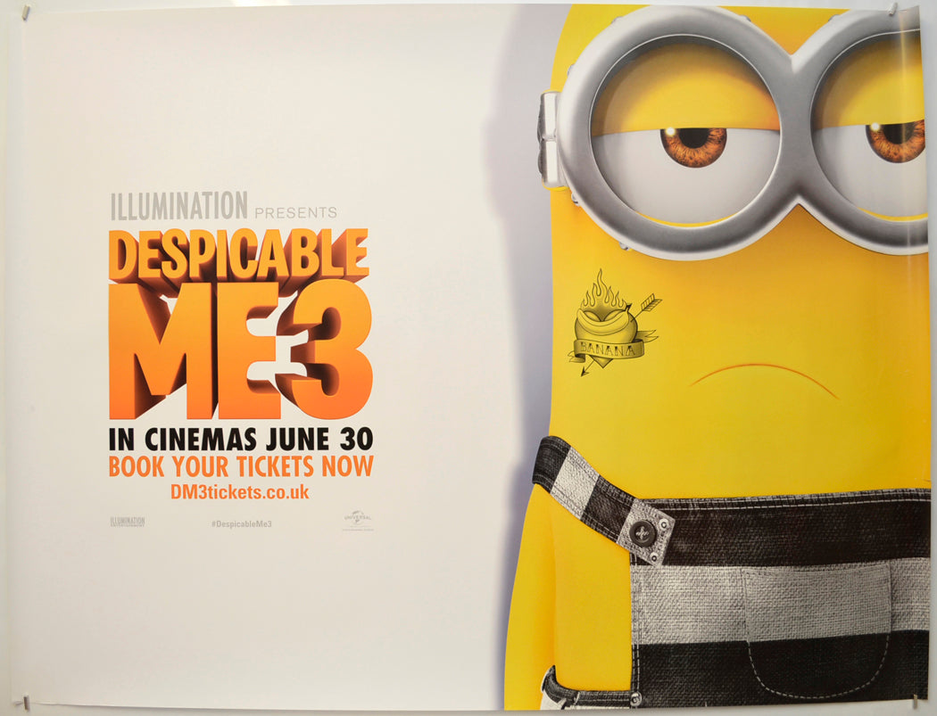 Despicable Me 3 (Flaming Heart Tattoo - Teaser / Advance Version) Original Quad Poster - Film Poster - Movie Poster