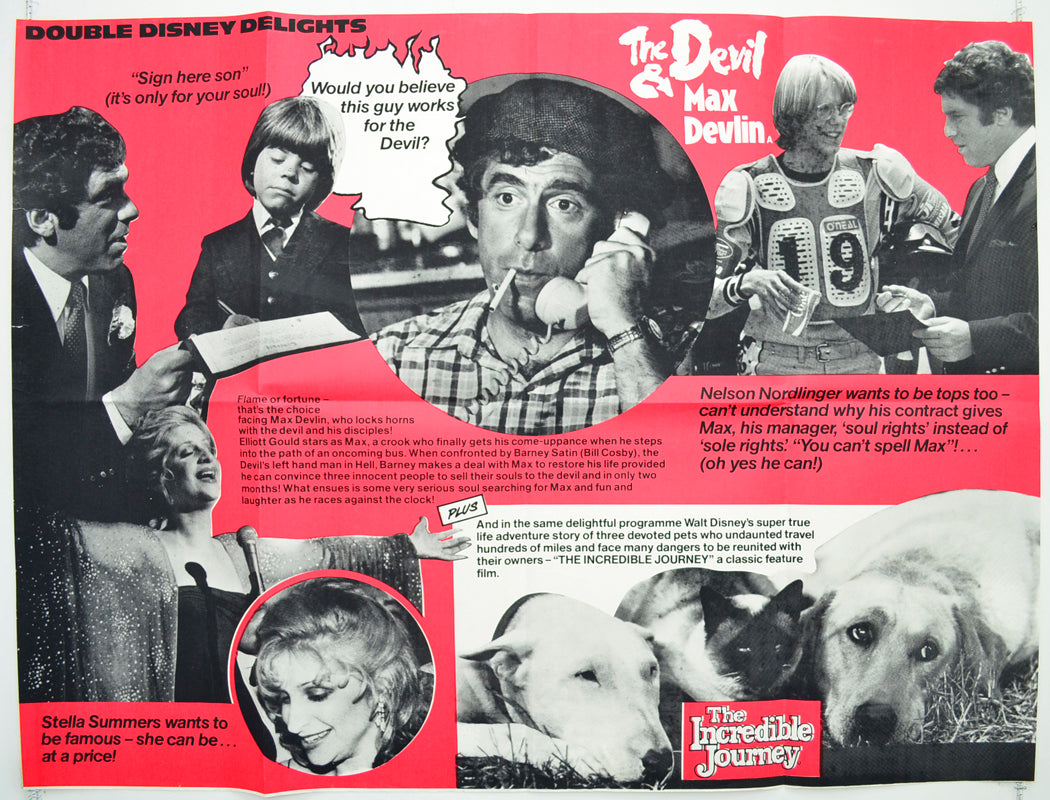 The Devil And Max Devlin / The Incredible Journey (Double Bill) Original Quad Poster - Film Poster - Movie Poster