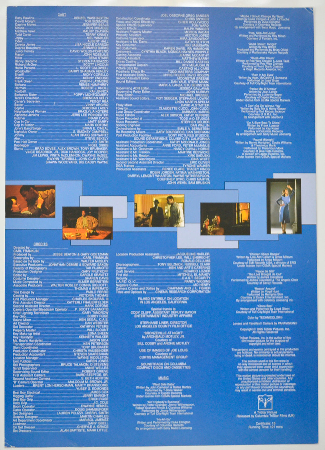 DEVIL IN A BLUE DRESS Cinema Exhibitors Press Synopsis Credits Booklet - BACK