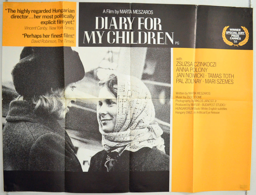 Diary For My Children (a.k.a. Napló gyermekeimnek) Original British Quad Poster - Film Poster - Movie Poster