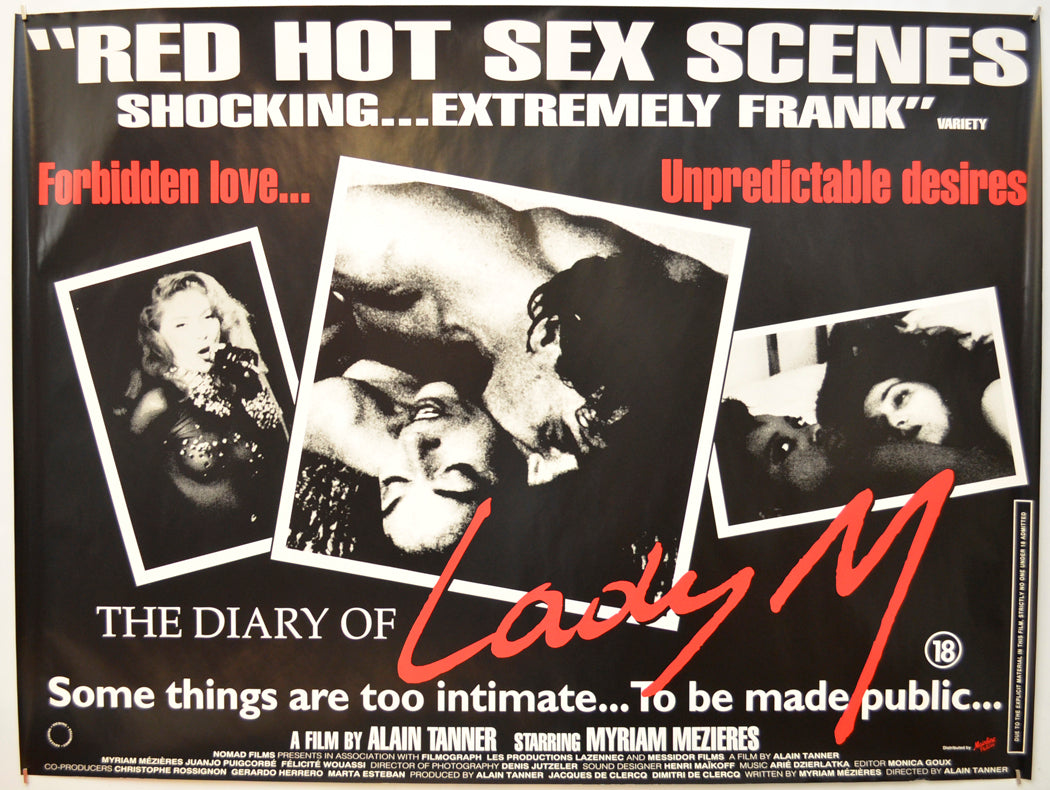 The Diary Of Lady M (a.k.a. Le Journal De Lady M) Original Quad Poster - Film Poster - Movie Poster